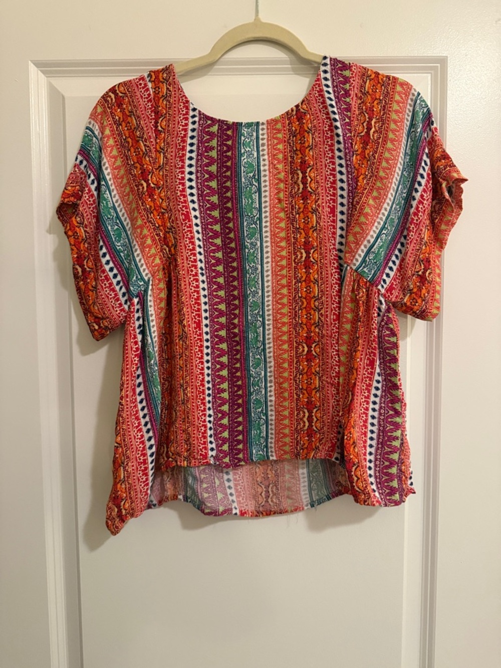 Maeve Multi-Color Striped Boho Top